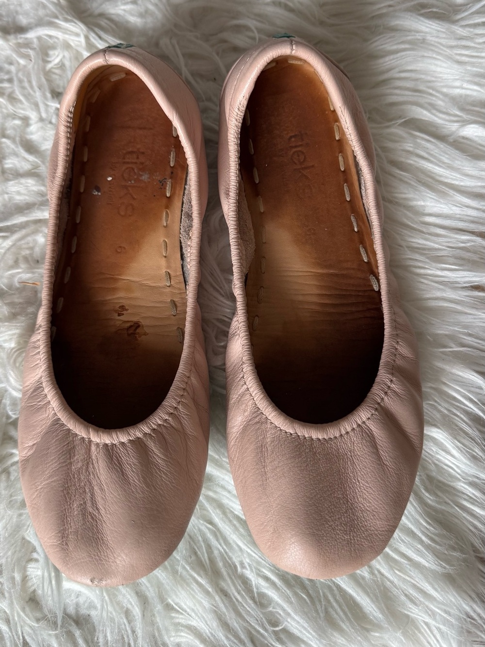 Tieks Leather Ballet Flats in Blush Pink